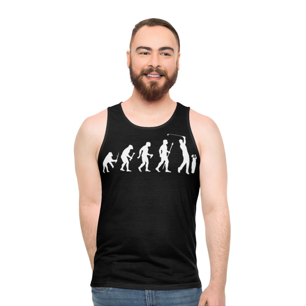 Funny Evolution Of Golf Unisex Tank Top