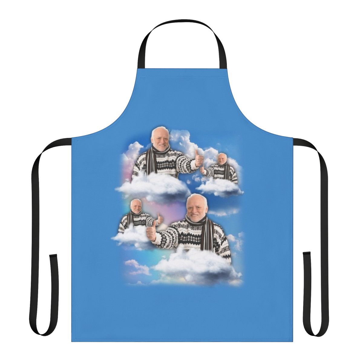 Funny apron featuring the 'Hide the Pain Harold' meme