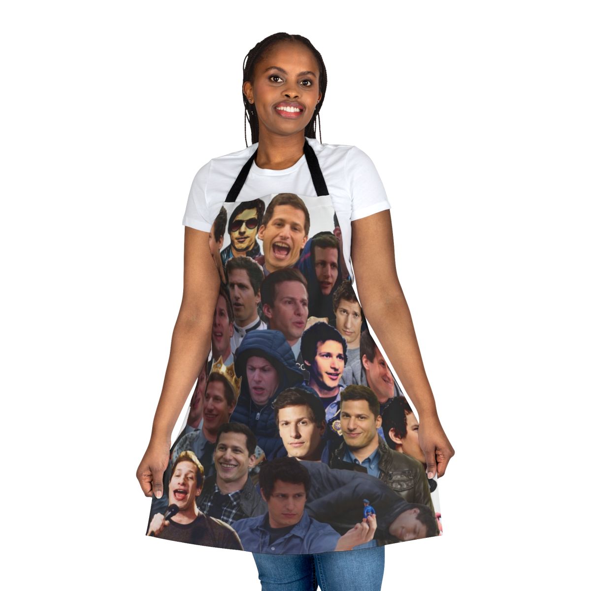 Apron featuring a humorous design inspired by the character Jake Peralta from the TV show Brooklyn Nine-Nine