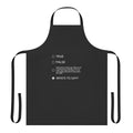 John Mulaney-inspired apron with "Who's to Say?" quote