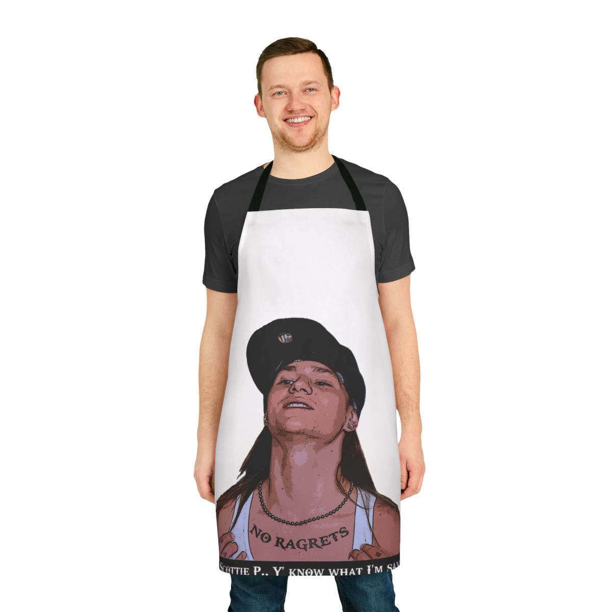 Humorous "Know What I'm Sayin'" apron with Scotty P inspired design