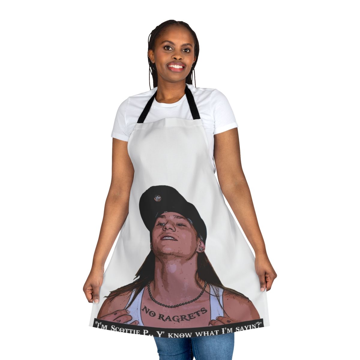 Humorous "Know What I'm Sayin'" apron with Scotty P inspired design