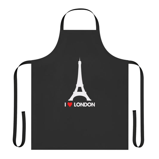 Apron with a playful London Eiffel Tower design and joke