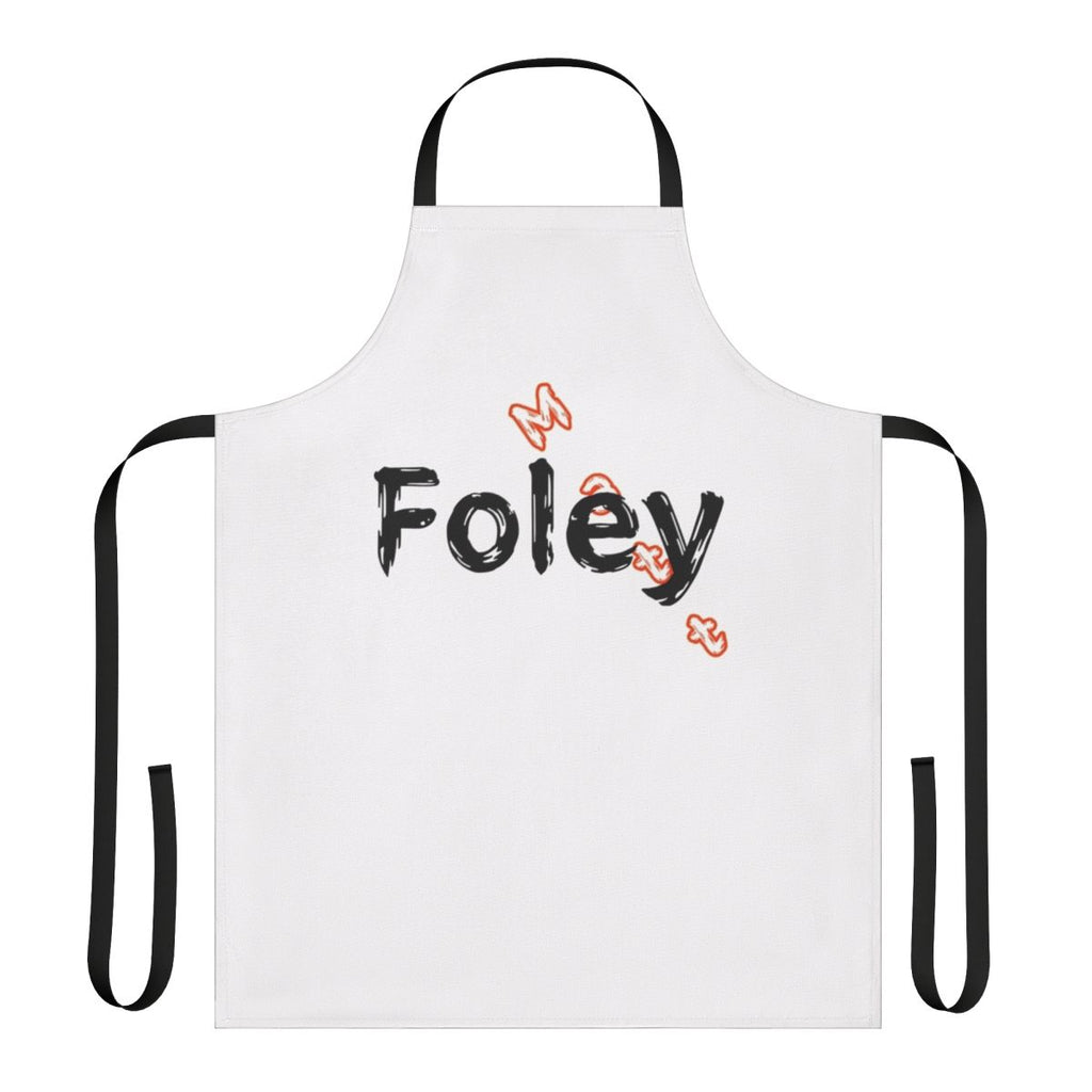 A black apron with a humorous Chris Farley-inspired "Matt Foley: Motivational Speaker" design
