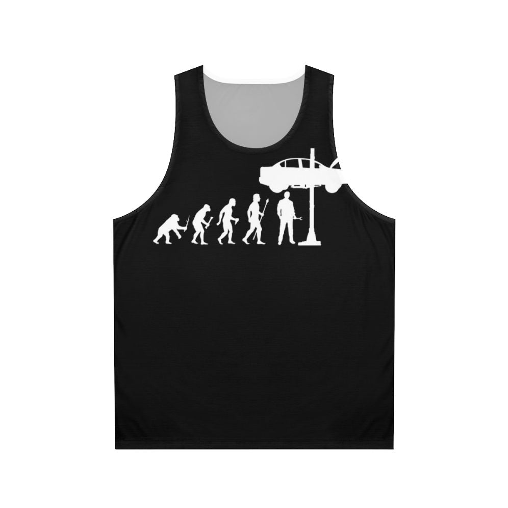 Funny mechanic evolution unisex tank top
