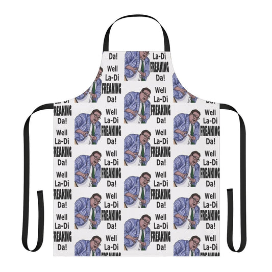 Funny apron featuring the iconic "Matt Foley" character from Chris Farley's SNL sketches