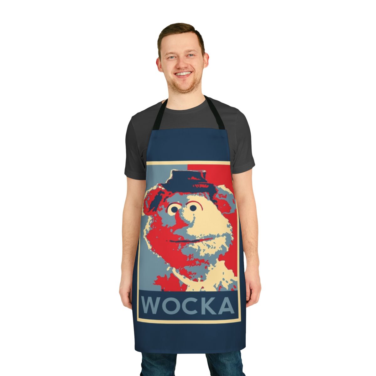 Funny apron featuring Muppets characters and the quote "It's Time to Play the Music"