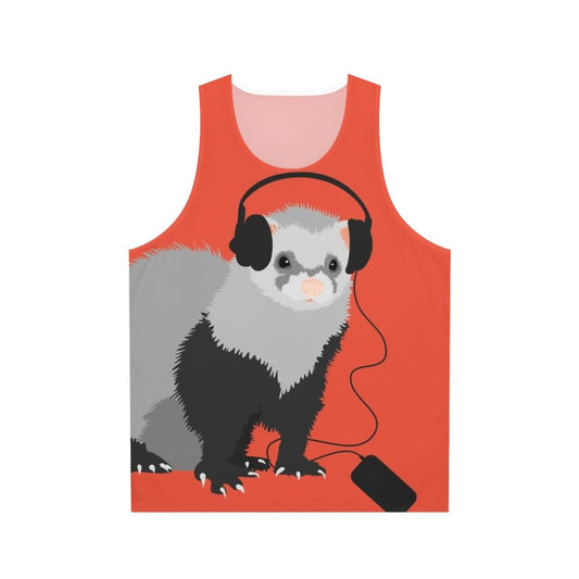 Funny musical ferret unisex tank top
