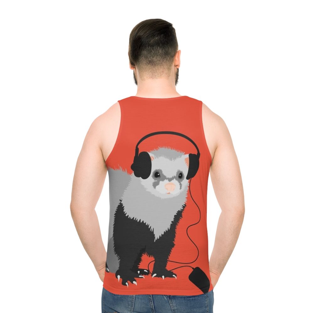 Funny musical ferret unisex tank top