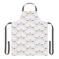 Funny apron featuring a white ninja character, inspired by the movie "Beverly Hills Ninja" starring Chris Farley.