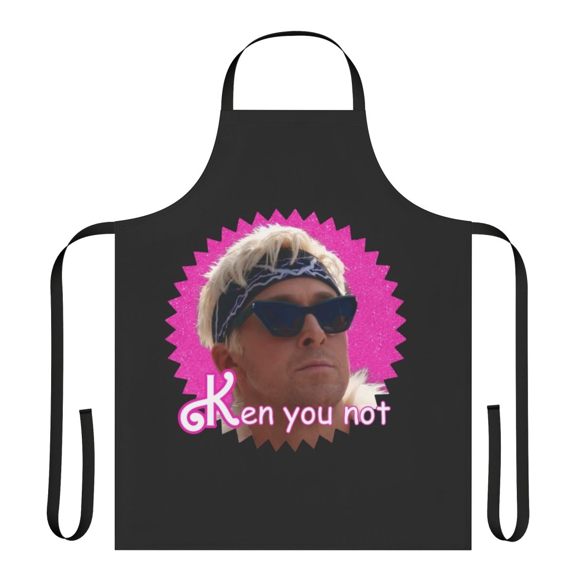 Humorous apron featuring a "Ken You Not" shirt-inspired design