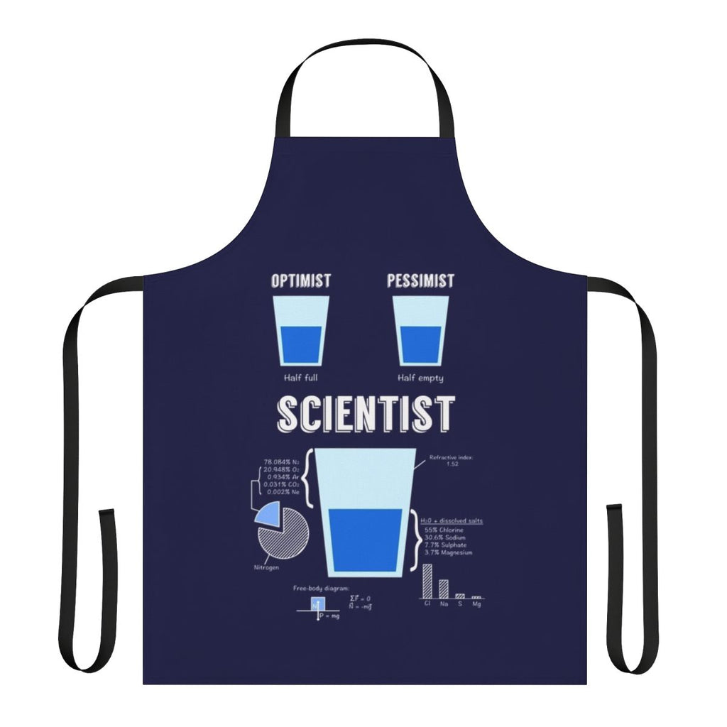 Optimist Pessimist Scientist Apron - Funny and Unique Scientific Humor Apparel