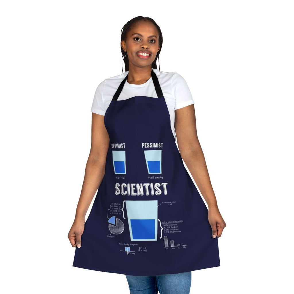 Optimist Pessimist Scientist Apron - Funny and Unique Scientific Humor Apparel