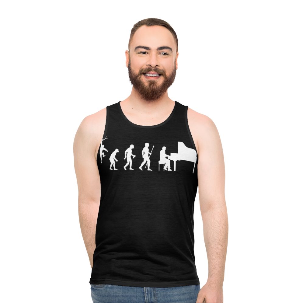 Funny Piano Evolution Unisex Tank Top