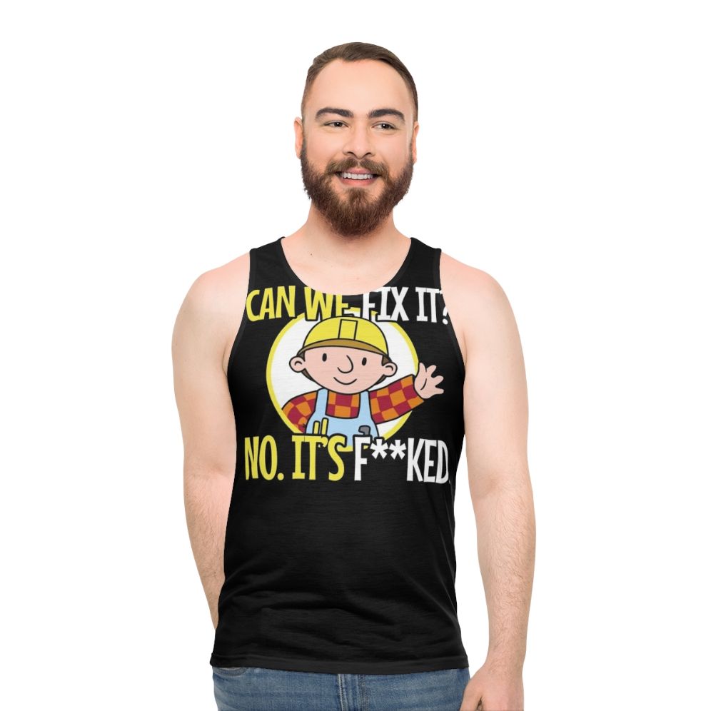 Funny Repair Man "Can We Fix It?" Unisex Tank Top