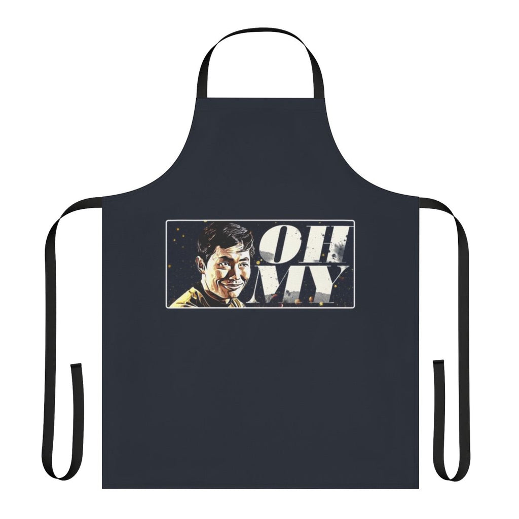 Funny science fiction-inspired apron featuring the iconic "Oh My" catchphrase of actor George Takei