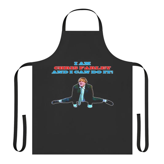 Illustration of Chris Farley as Matt Foley on a cooking apron