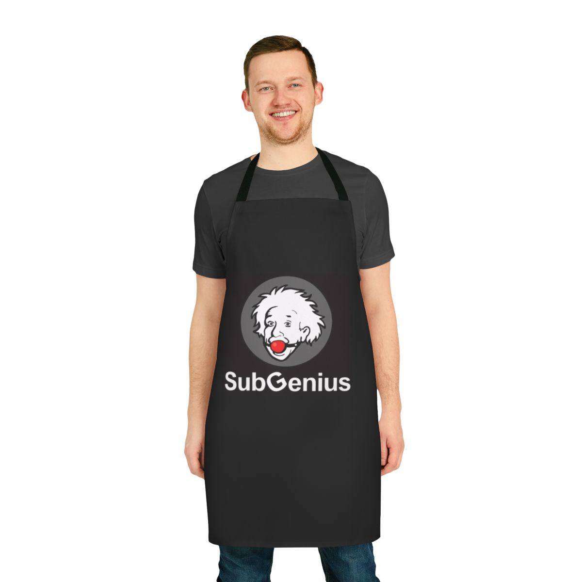 Subgenius 3 Apron featuring a humorous and unique design