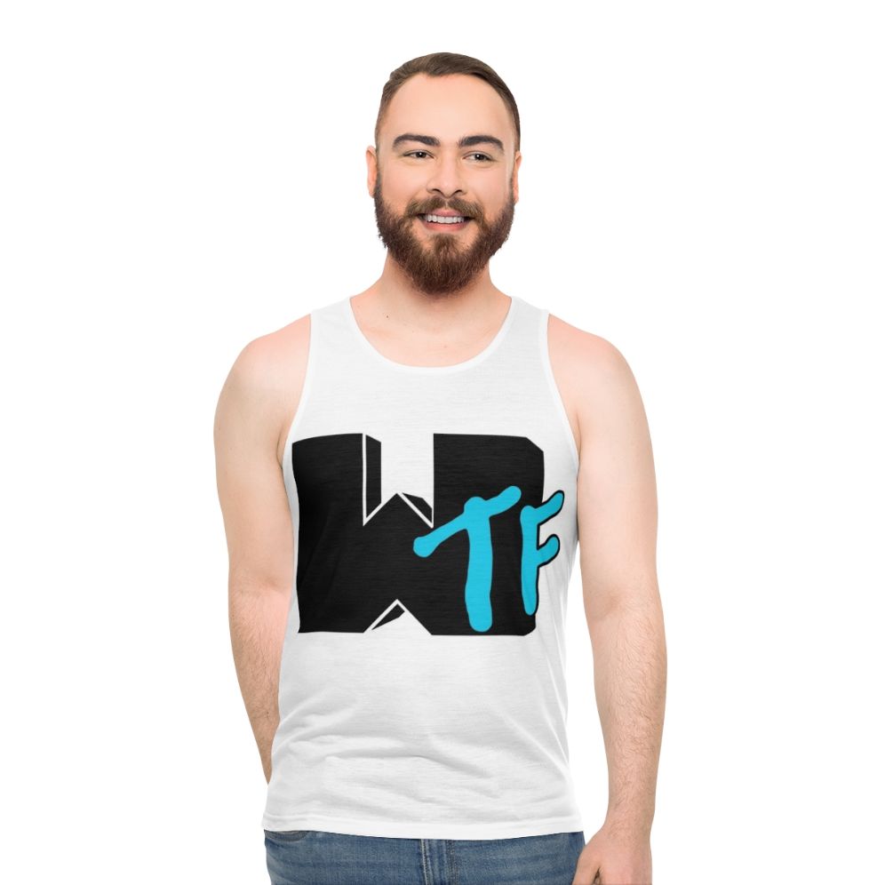 Funny WTF parody unisex tank top for music fans