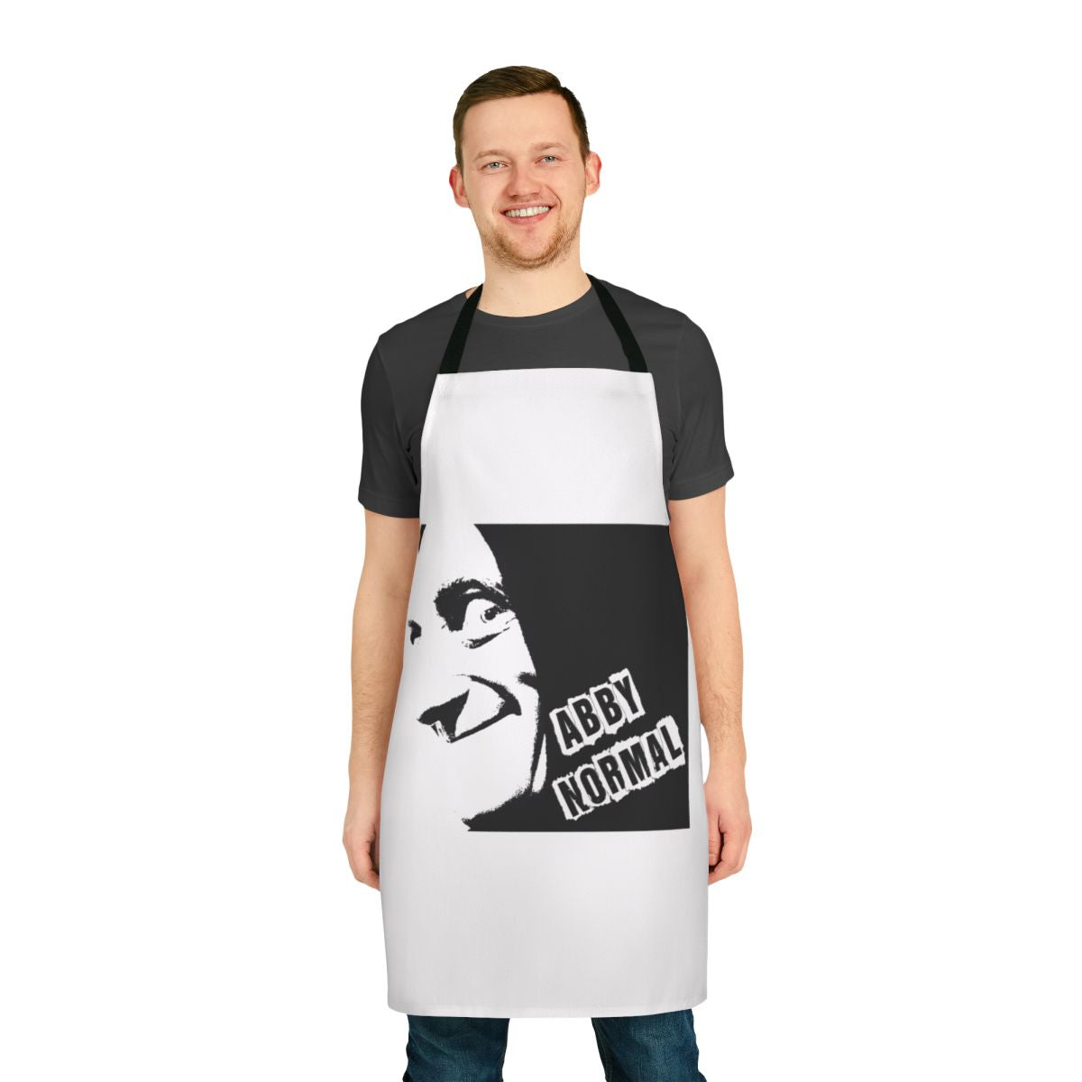 Apron featuring the "Abby Normal" character from the "Young Frankenstein" comedy film