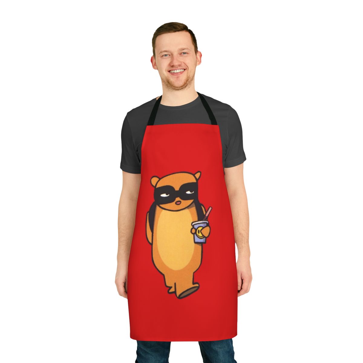 Radiator apron featuring a design of furry animals and music imagery