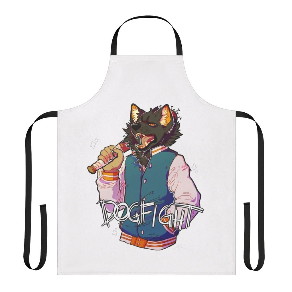 Furry, anthro dog character wearing a kitchen apron