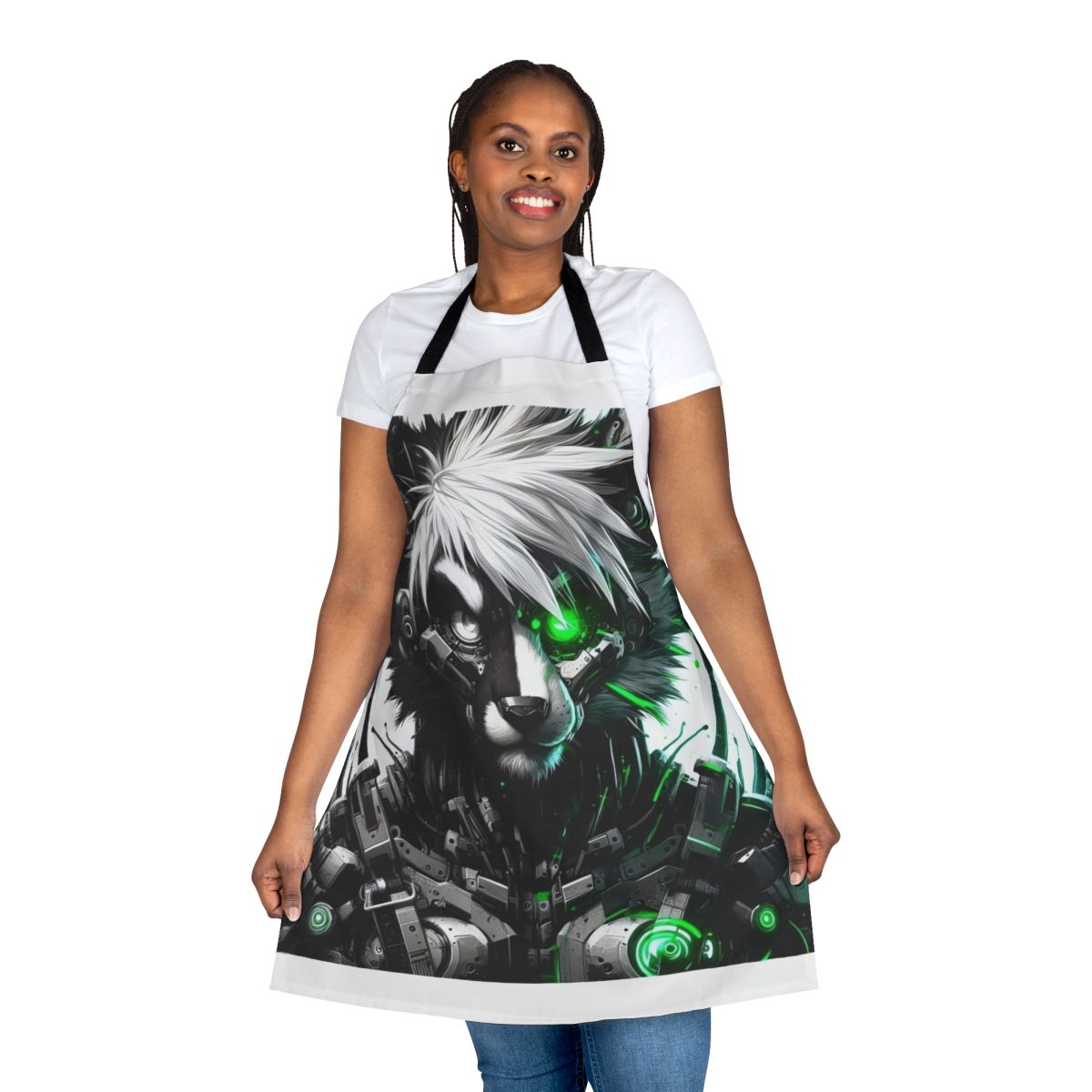 Furry cybernetic apron with animal designs
