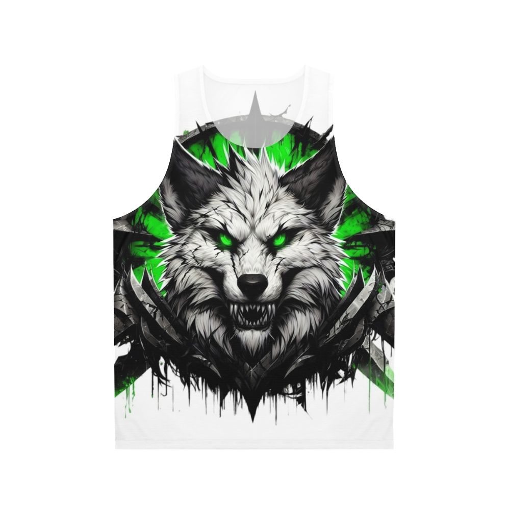 Furry unisex tank top with animal print design