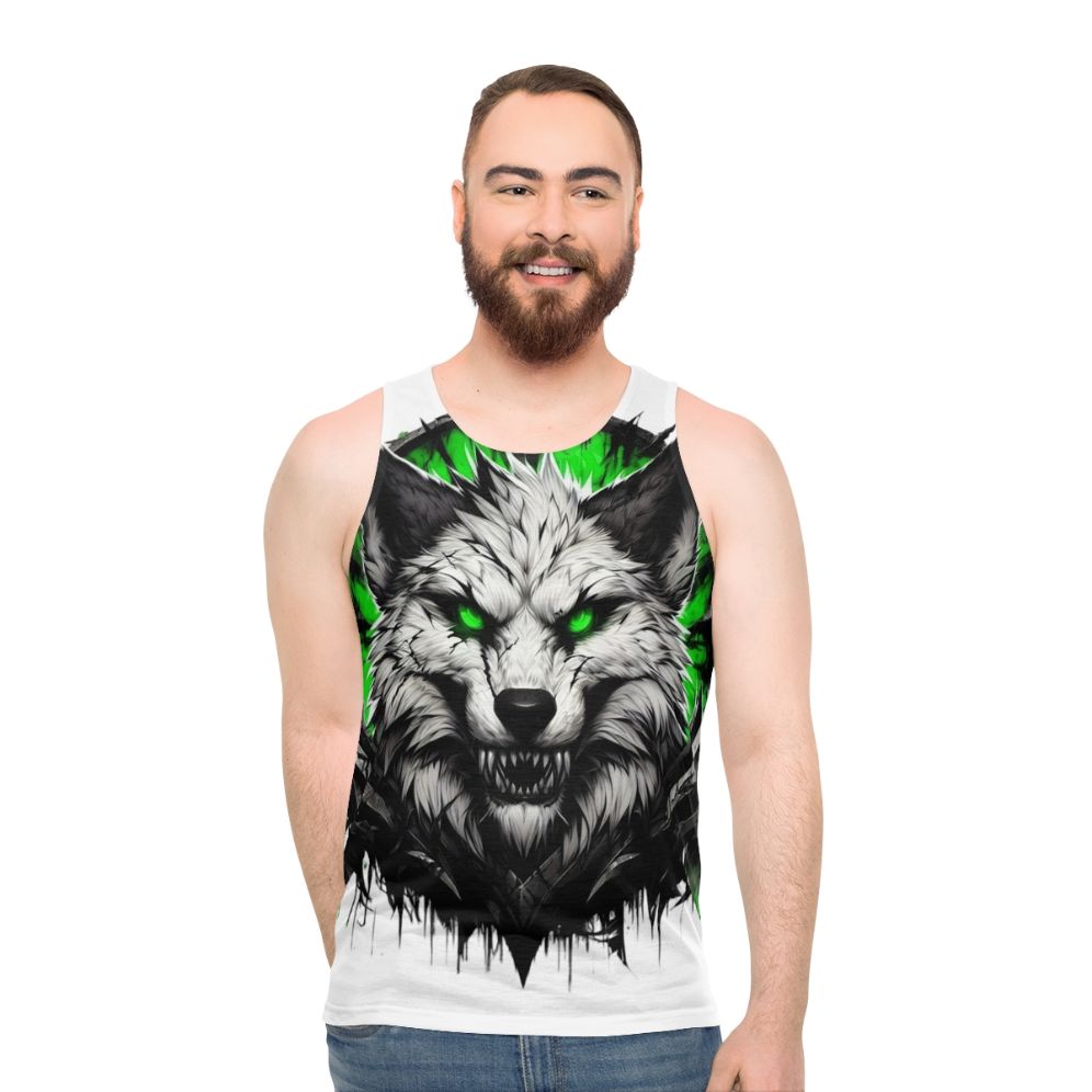 Furry unisex tank top with animal print design