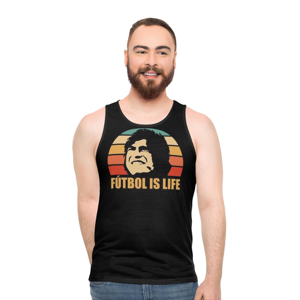 "Futbol Is Life" Unisex Tank Top with Ted Lasso and AFC Richmond Branding