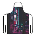 Futuristic apron with vibrant neon lights, sci-fi inspired design