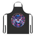 Futuristic cyberpunk-style apron with neon colors, anime-inspired design, and modern tech elements.