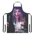 Futuristic dystopian apron with industrial, cyberpunk-inspired design