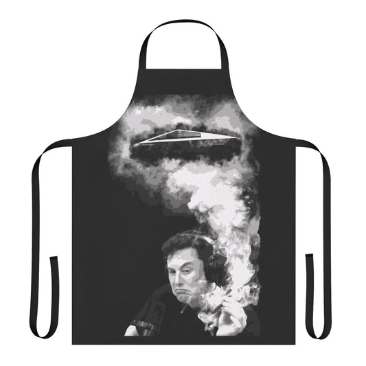 Futuristic apron featuring Elon Musk's Cybertruck design