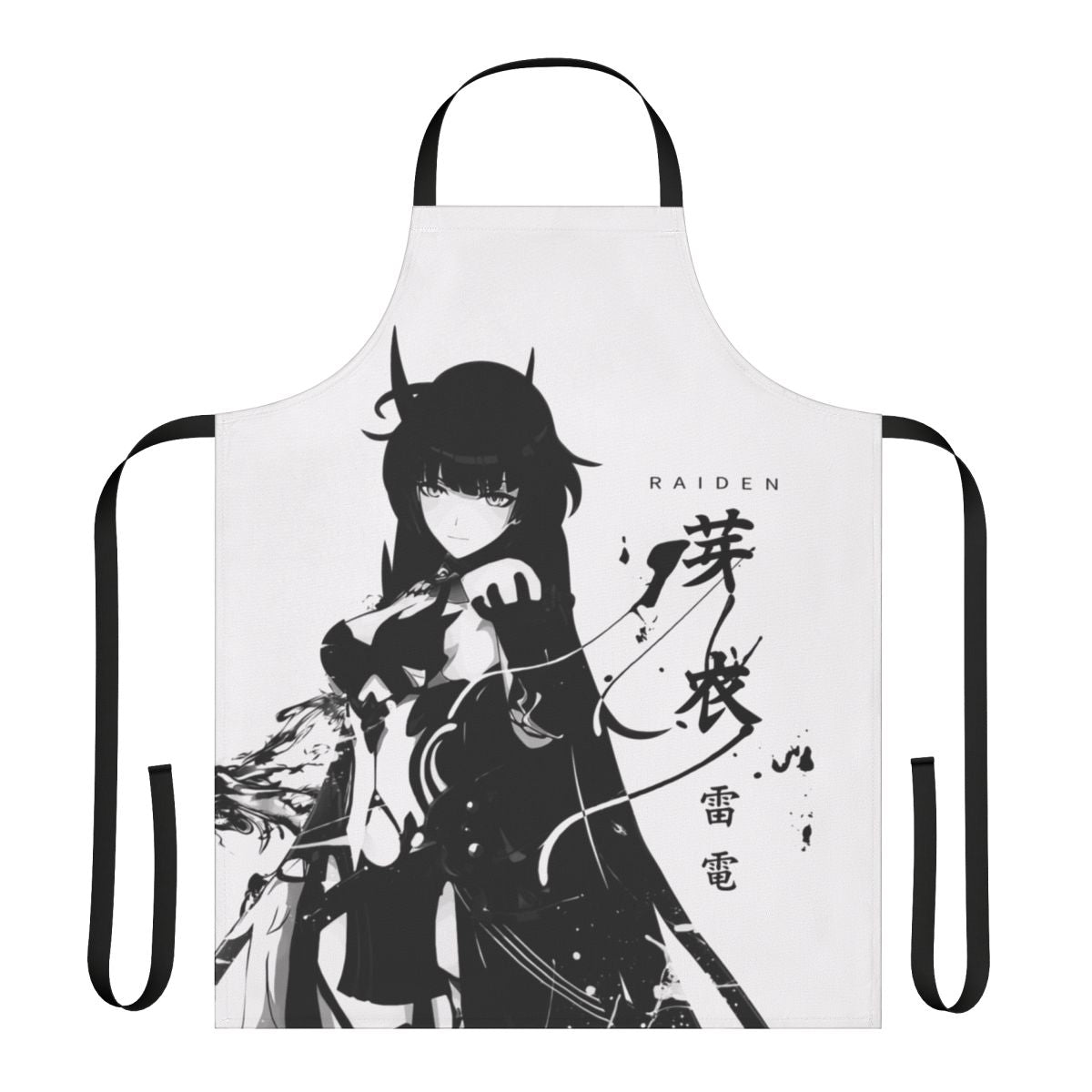 Lightning Raiden apron featuring Kiana Kaslana and Mei Raiden from the anime game Honkai Impact