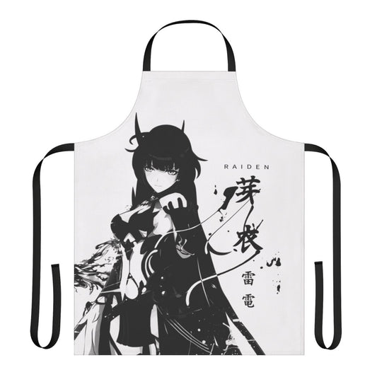 Lightning Raiden apron featuring Kiana Kaslana and Mei Raiden from the anime game Honkai Impact