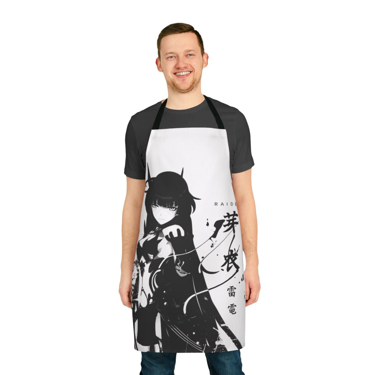 Lightning Raiden apron featuring Kiana Kaslana and Mei Raiden from the anime game Honkai Impact
