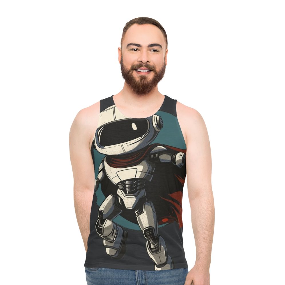 Futuristic robot hero unisex tank top