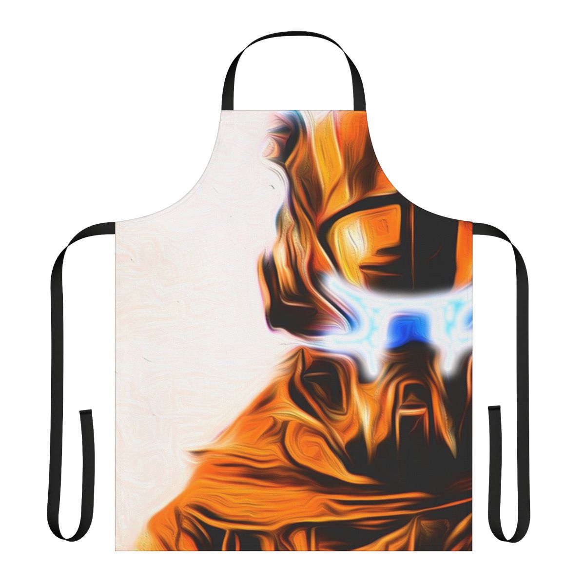 Futuristic sci-fi inspired apron featuring oil painting-style artwork