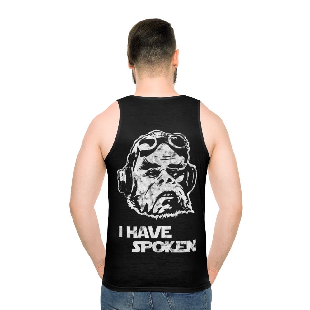 Unisex tank top with futuristic space and mandalorian inspired design