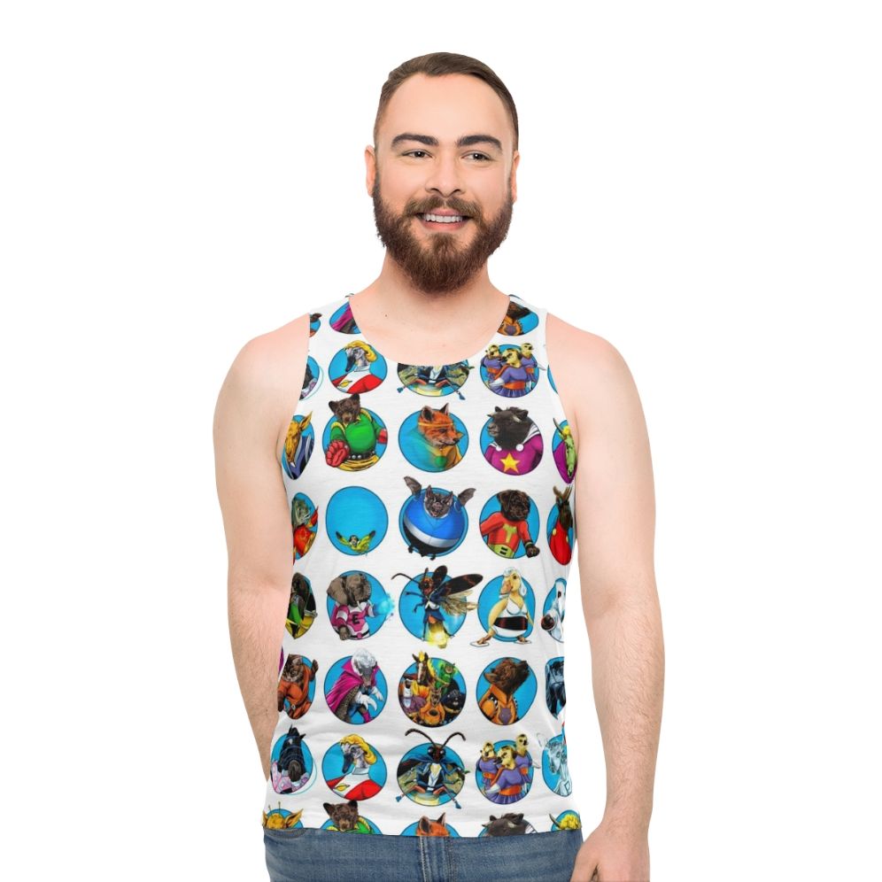 Gaggle of Superhero Animals Unisex Tank Top