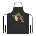 Retro sci-fi inspired apron featuring Barbarella, the iconic 1960s movie character, against a galaxy backdrop.