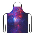 Galactic Composite Apron featuring a stunning cosmic design with galaxies, nebulae, and stars.