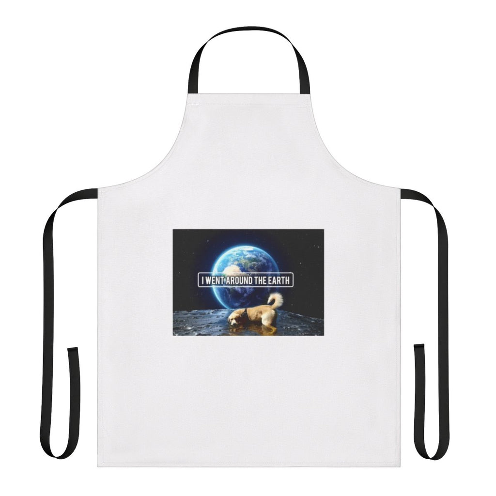 Vibrant galactic-themed dog apron with stylized dog design