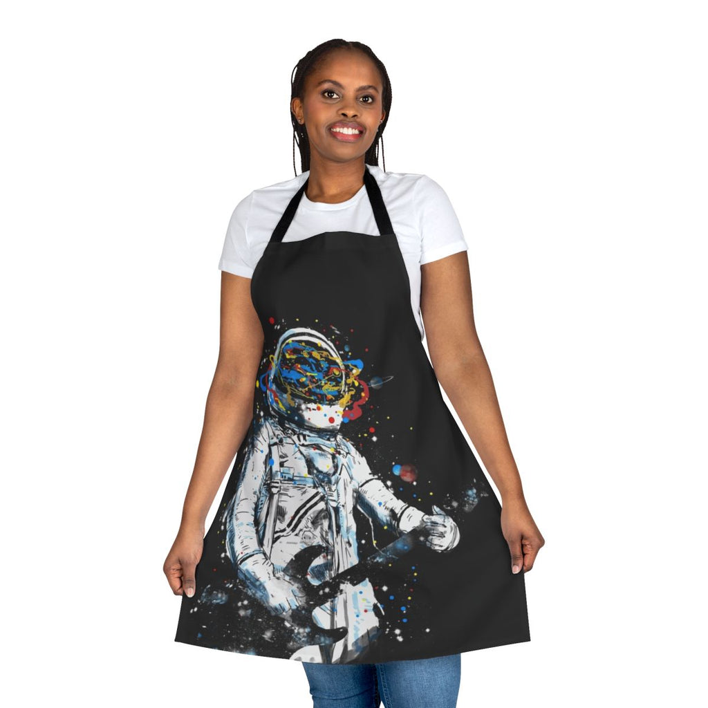 Stylish space-themed guitar apron for cooking and entertaining
