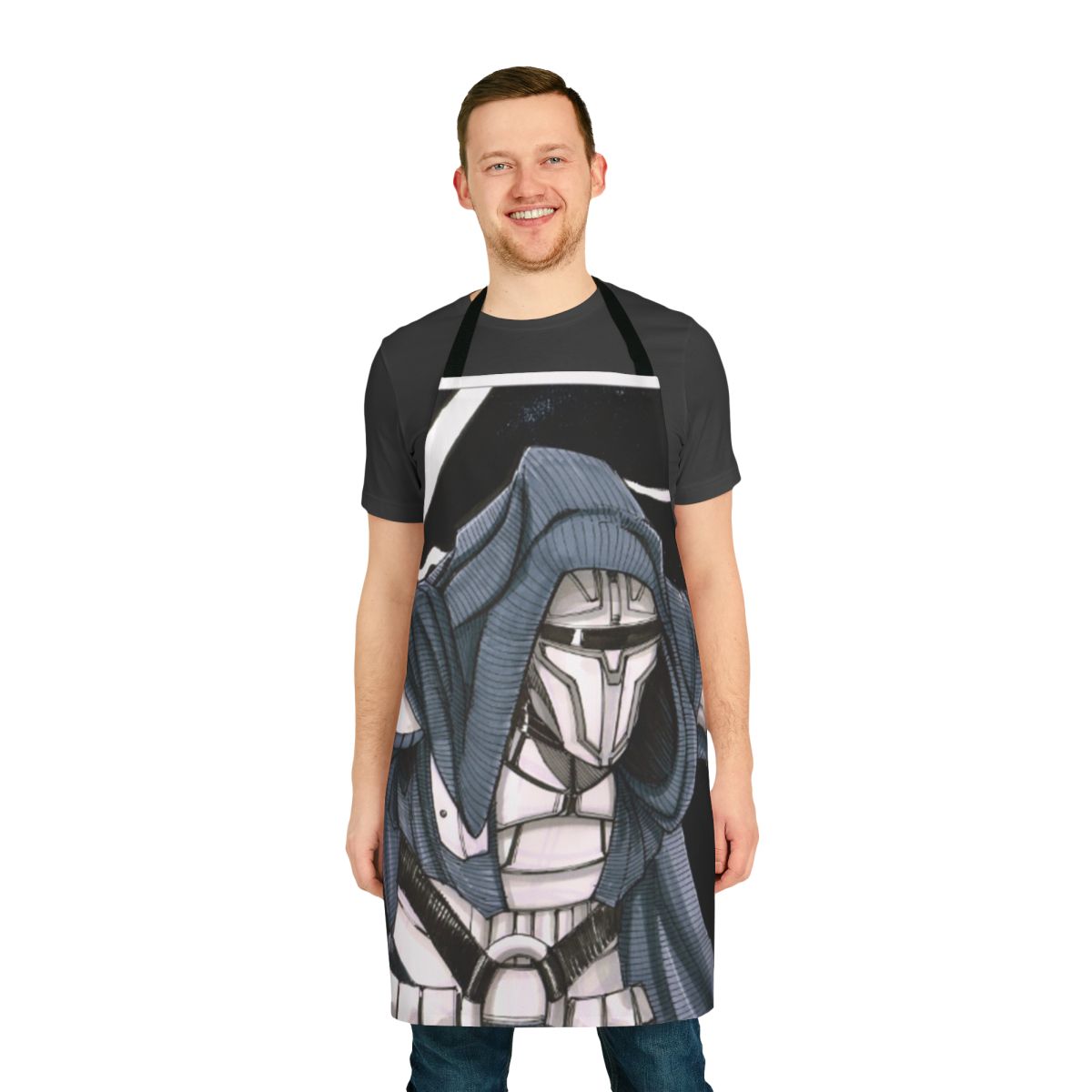 A stylish and durable apron inspired by the legendary Sith Lord Darth Revan from the Star Wars universe.