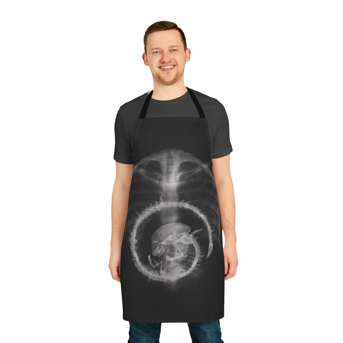 Galactic Radiation Protection Apron - Sci-Fi Inspired Alien X-Ray Print Design
