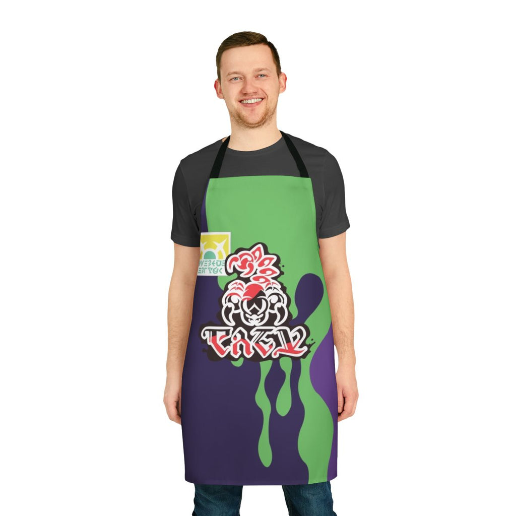 Galar region Pokemon inspired apron with Klara the poison trainer character