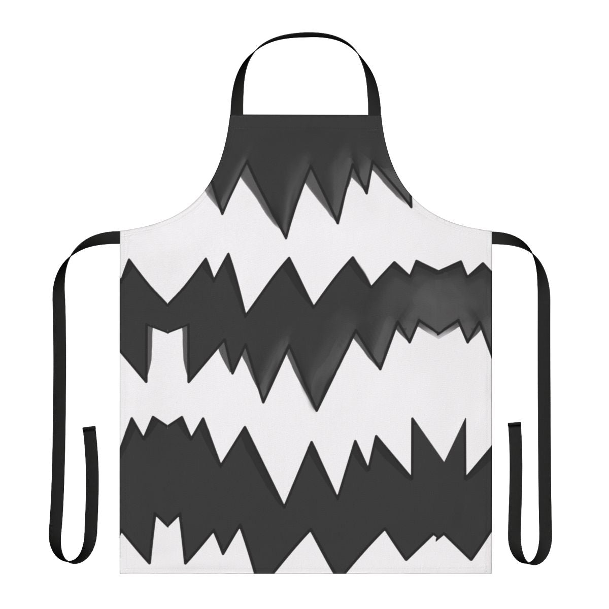Galarian Zigzagoon pattern apron featuring a black and white punk raccoon design