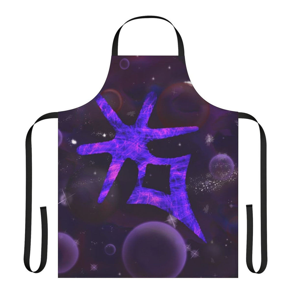 A dark knight-themed apron with a galaxy-inspired design, perfect for FFXIV fans